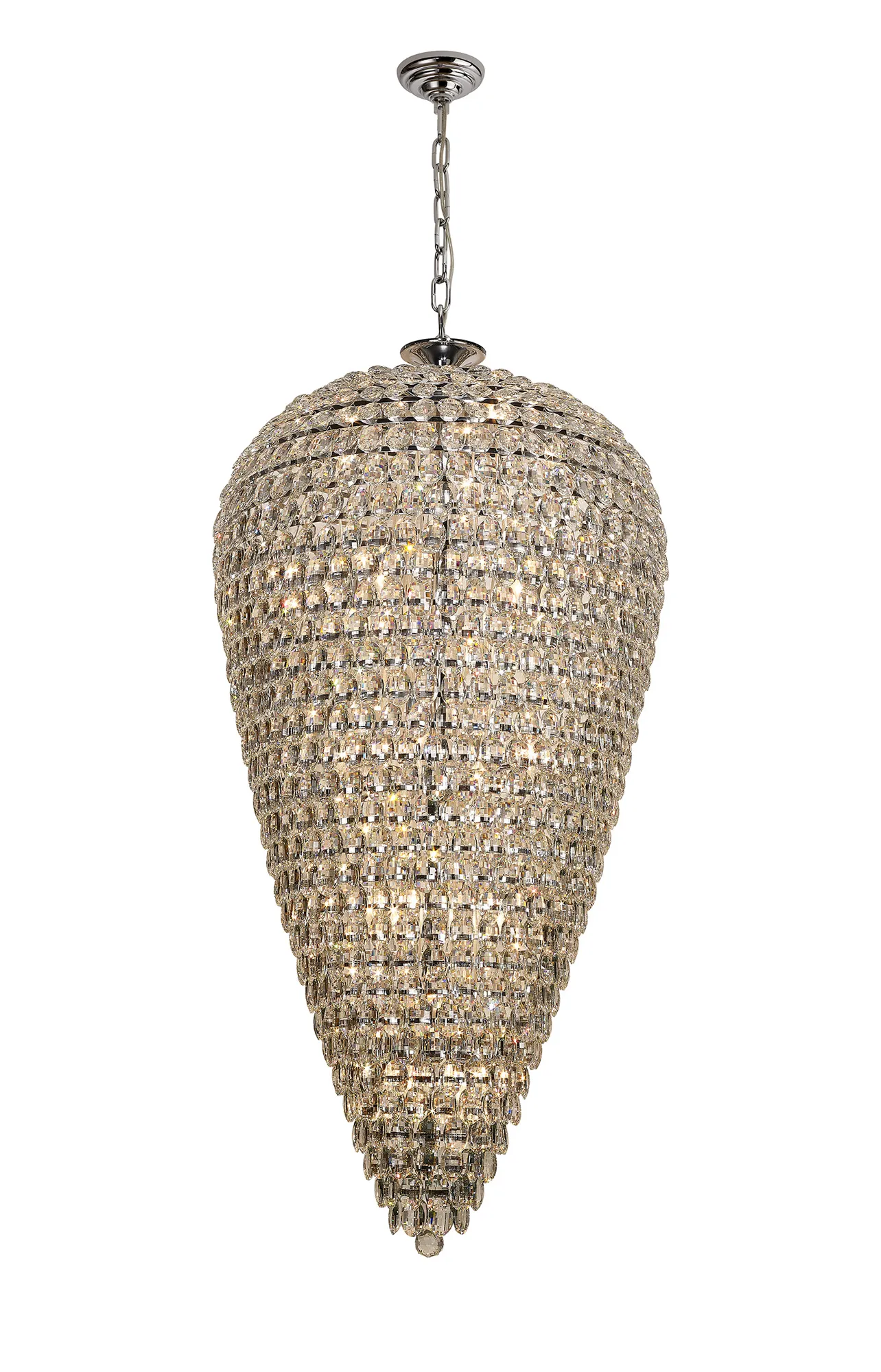 IL32849  Coniston Tall Acorn Pendant 30 Light Polished Chrome